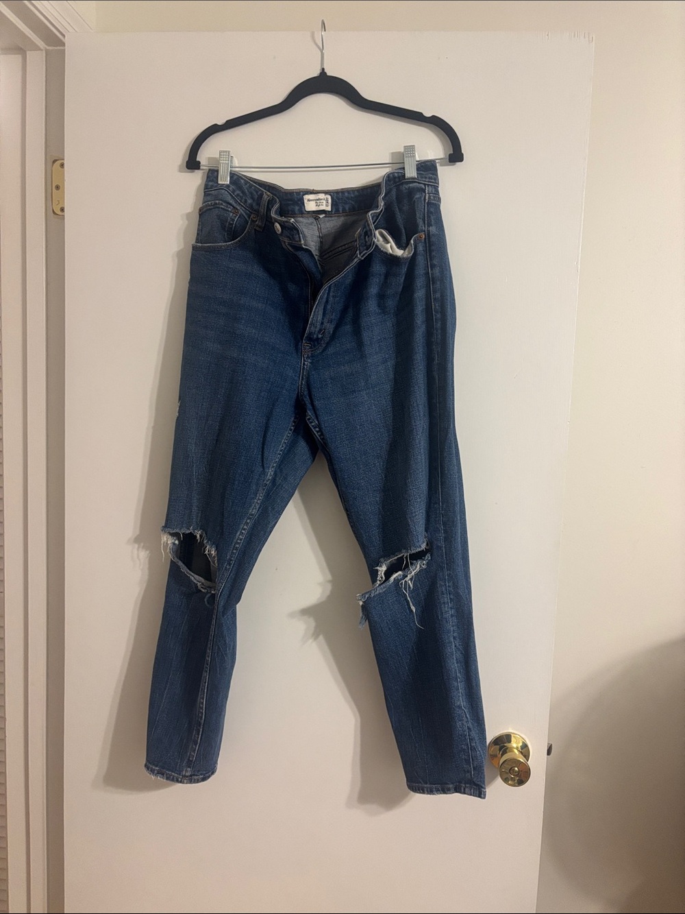 Abercrombie & Fitch Dark Blue Distressed Jeans